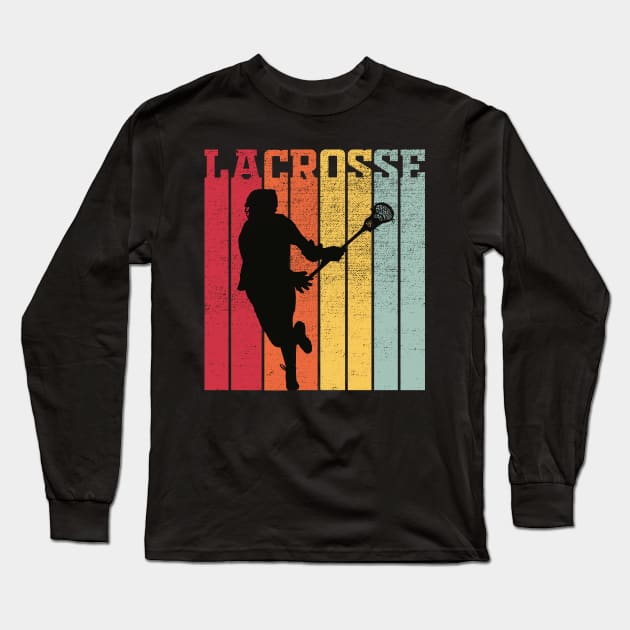 Vintage Lacrosse Long Sleeve T-Shirt by DragonTees